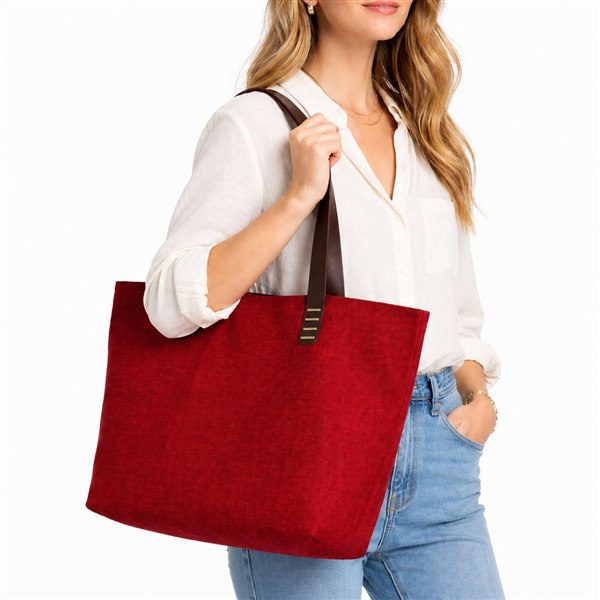 Bordo Minimal Tote Çanta